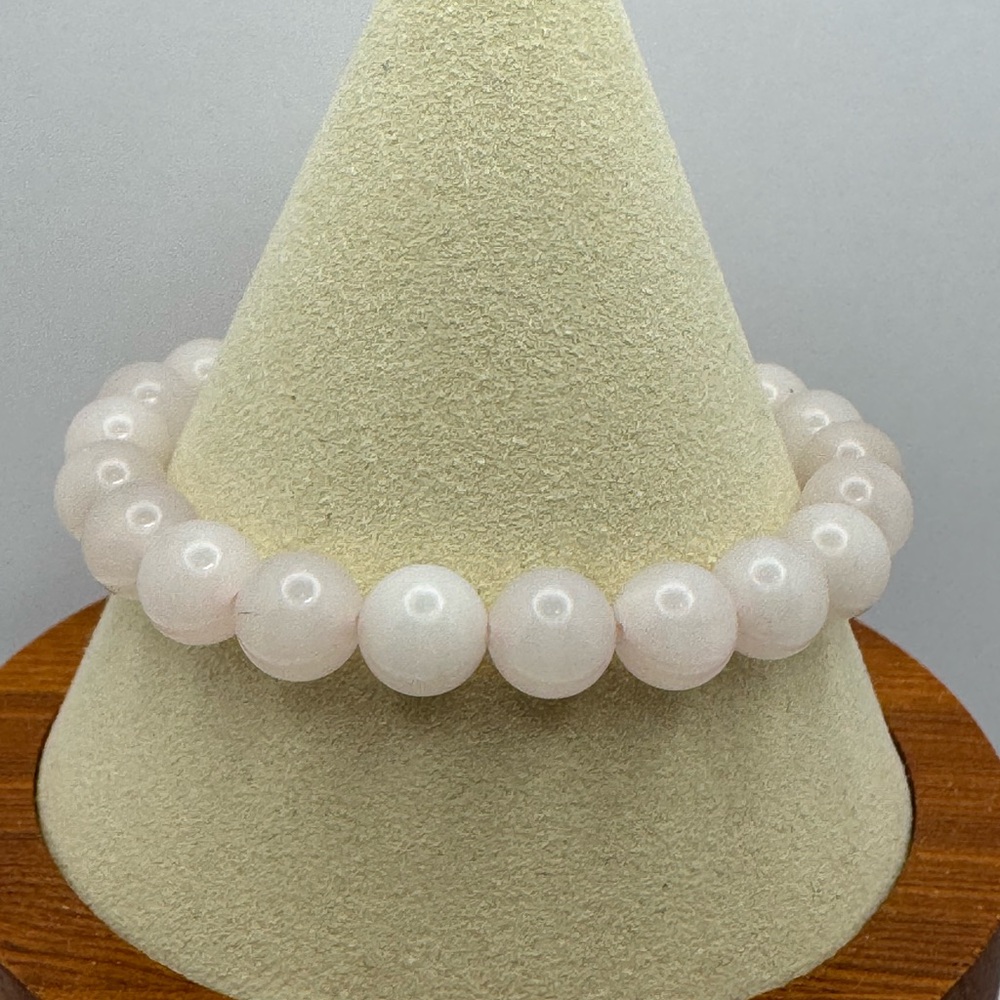 Alo Yoga Rose Quartz Beaded Stretch Bracelet - Pink - Picture 3 of 3